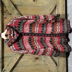 PLUS SIZE 3X VINTAGE FORELLI KNIT CARDIGAN SWEATER HOODIE PATTERN 1980s 1990s